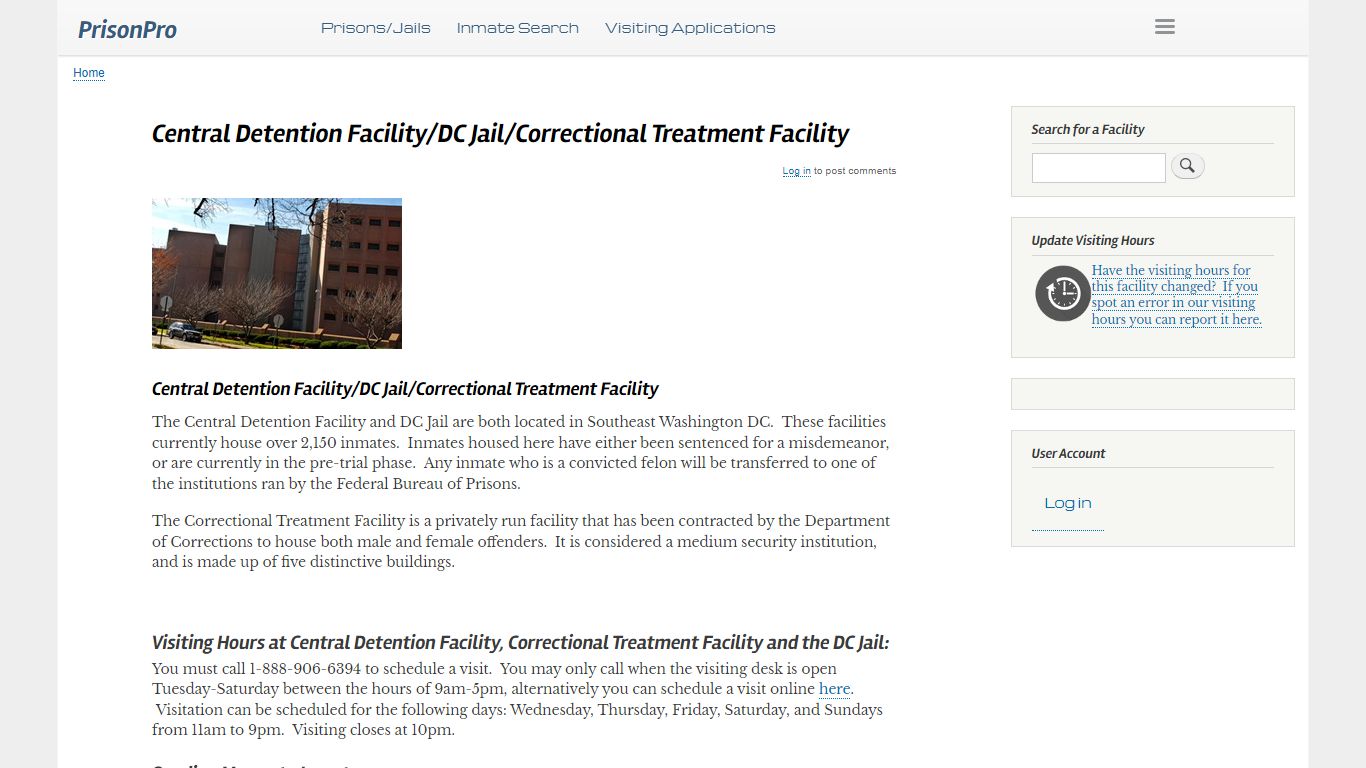 Central Detention Facility/DC Jail/Correctional Treatment Facility